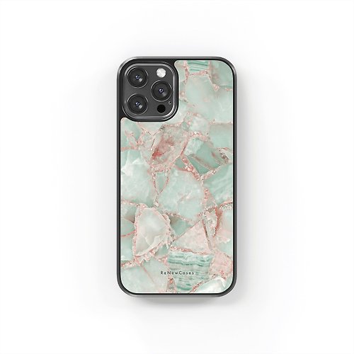 ReNewCases 環保 再生材料 iPhone 三合一防摔手機殼 淺綠粉紅大理石紋