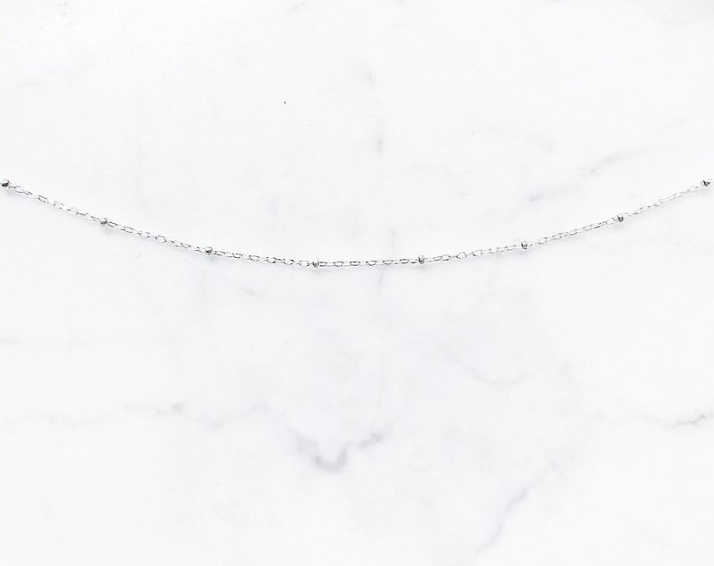 :: Silver :: Mini Silver Ball Silver Clavicle Chain - Collar Necklaces - Sterling Silver 