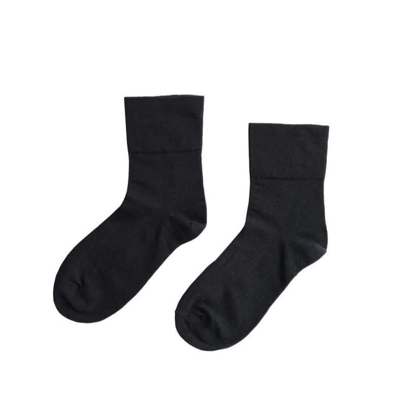 Jacquard seamless socks 22-24 - Socks - Cotton & Hemp Black