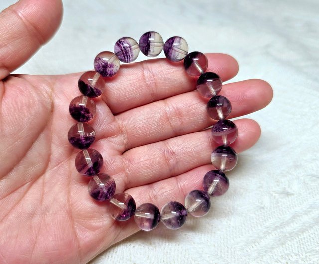 Natural half pot purple fluorite bracelet