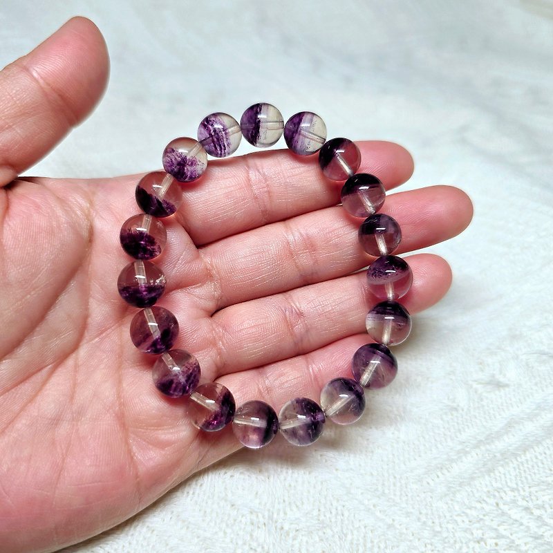 Natural half pot purple fluorite bracelet - Bracelets - Crystal 