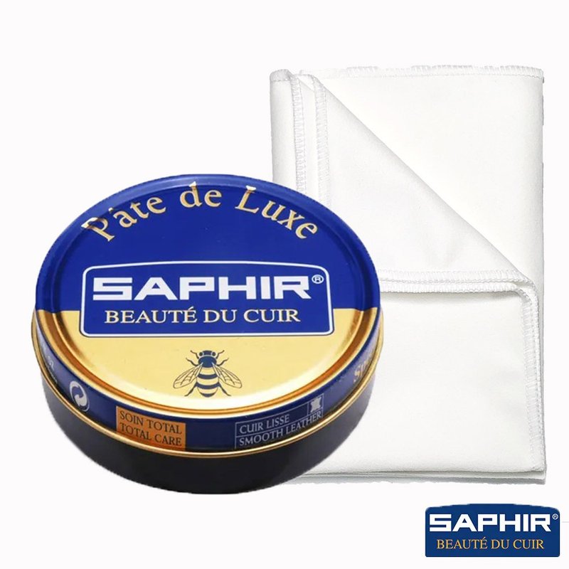 法國莎菲爾SAPHIR 皮革亮光蠟50ml 附超細纖維布 皮革保養 鞋油 - 其他 - 其他材質 