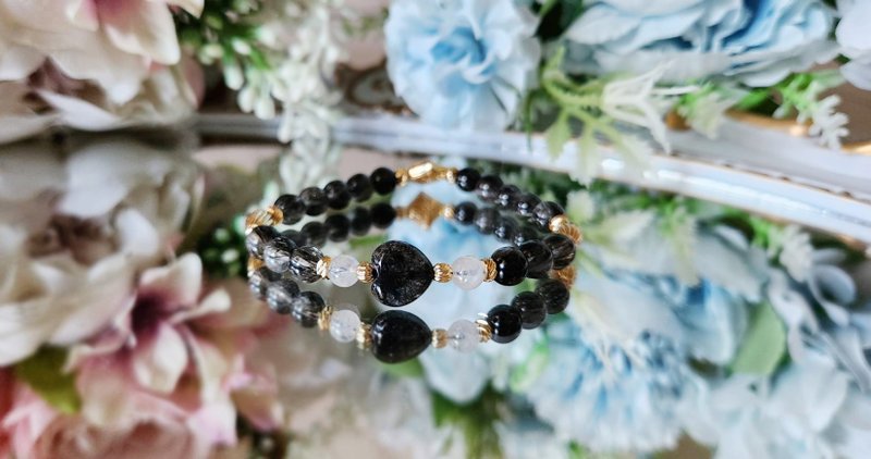 Queen's Heart-Black Hair Crystal Bracelet - Bracelets - Crystal Black