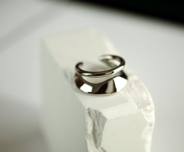 【LAZY DAWN】double layered ear cuff C016~イヤーカフ★2021FW HEMCA | CUFF 'UNIQUE' 2WAY WIRE (1 PIECE) | イヤー