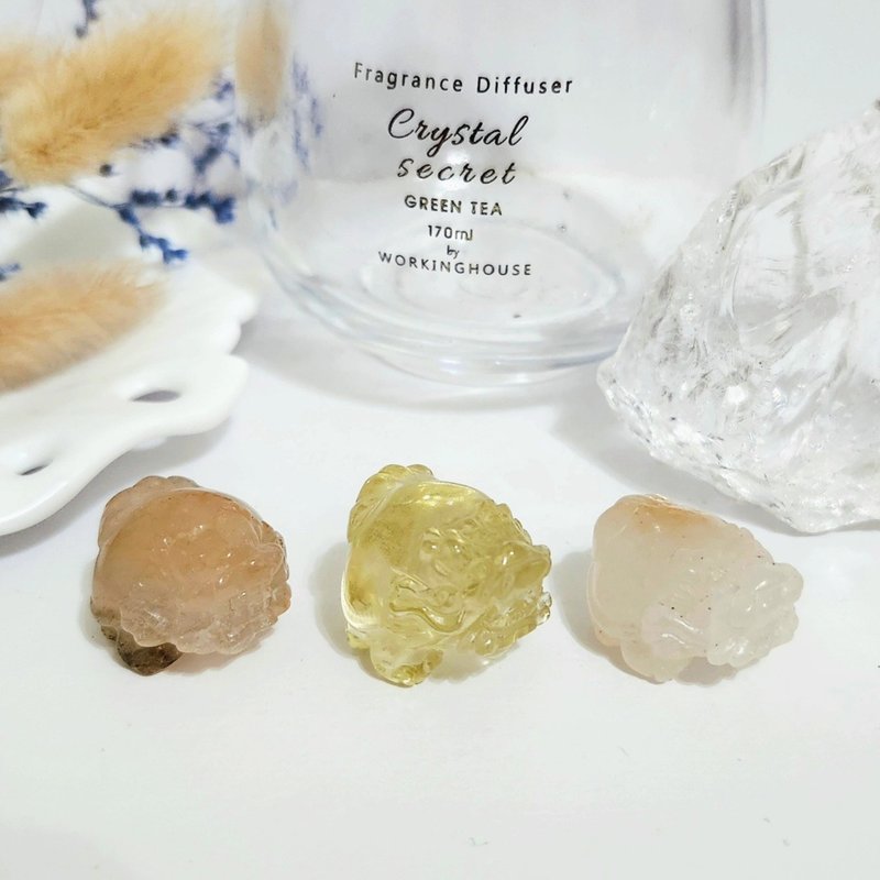 黃膠花龍龜/黃水晶龍龜/黃兔毛龍龜 - 擺飾/家飾品 - 水晶 黃色