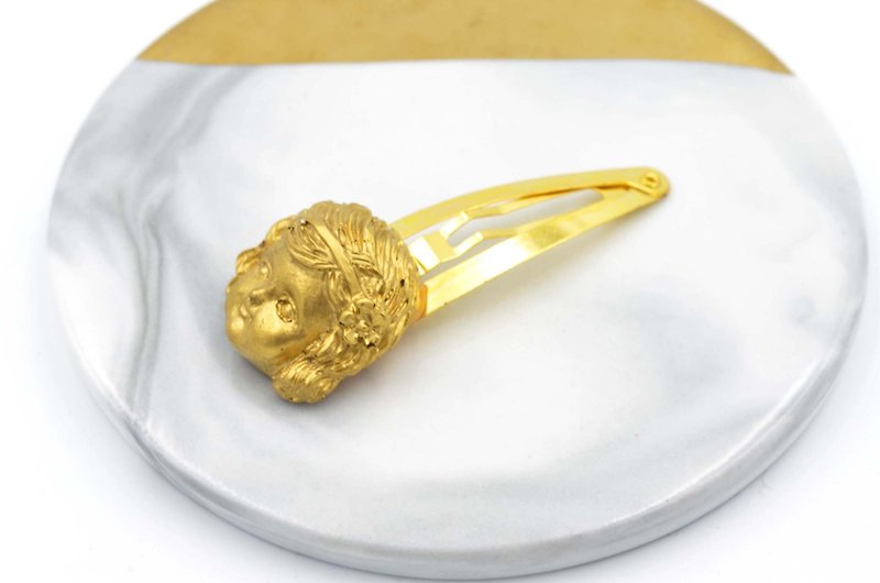 Golden antique golden doll hair clip can be customized in gold, silver, black or other colors - เครื่องประดับผม - โลหะ สีทอง