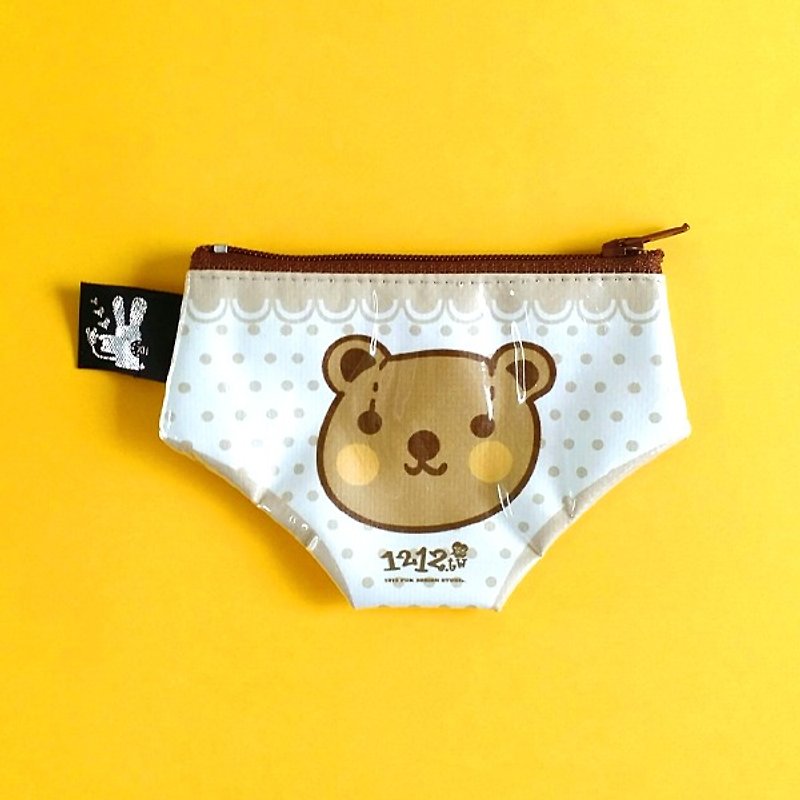 1212 play design can not wear underwear Monopoly panties purse - bear baby - กระเป๋าใส่เหรียญ - วัสดุกันนำ้ สีกากี