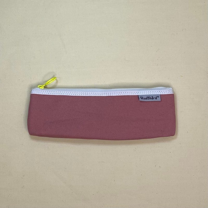 Pencil case with expandable gusset - กล่องดินสอ/ถุงดินสอ - ผ้าฝ้าย/ผ้าลินิน สึชมพู