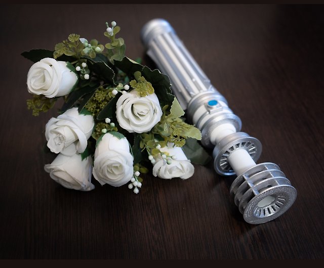Star Wars Inspired Bridal Bouquet Holder White  Wedding Bouquet Leia  Lightsaber - Shop Tasha's craft Dried Flowers & Bouquets - Pinkoi