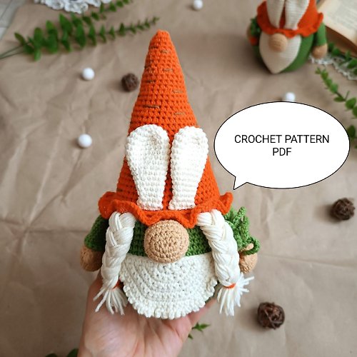 ToysByMommy Crochet pattern carrot gnome girl