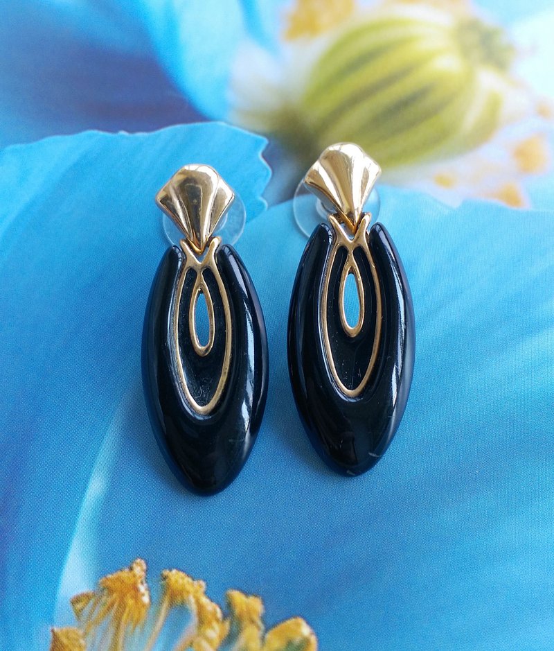 Vintage Jewelry 西洋古董飾品 經典 簡約 優雅 針式耳環 - 耳環/耳夾/耳骨夾 - 其他金屬 透明