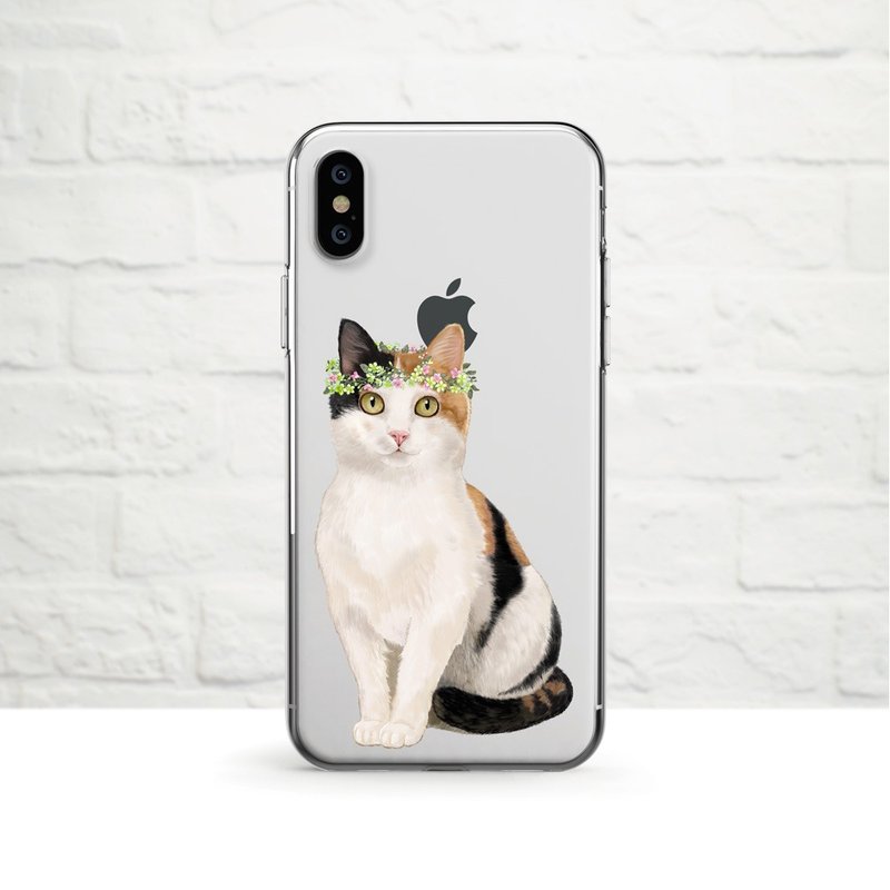 tricolor cat Soft Phone Case, iPhone 12pro, Xs Max, Xr to iPhone SE/5, Samsung - Phone Cases - Silicone Brown