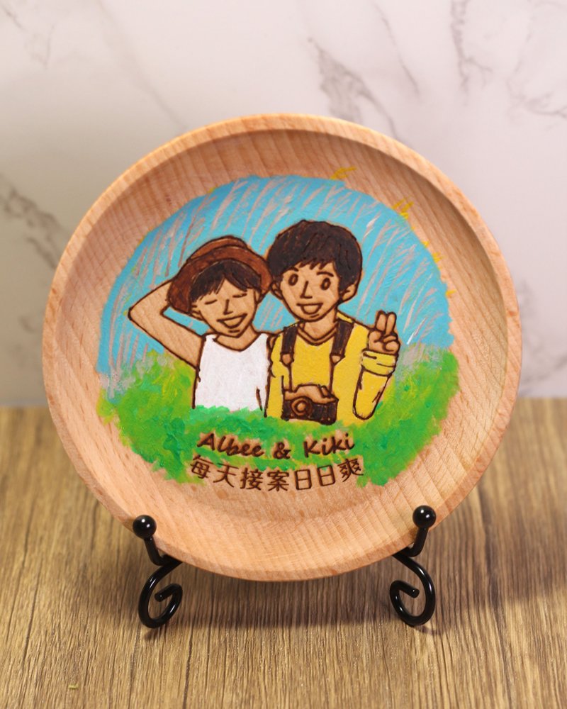 Customized Baking Story Small Wooden Disc-Customized Version of Good Friends (only special discounts for more of the same models) - ของวางตกแต่ง - ไม้ 