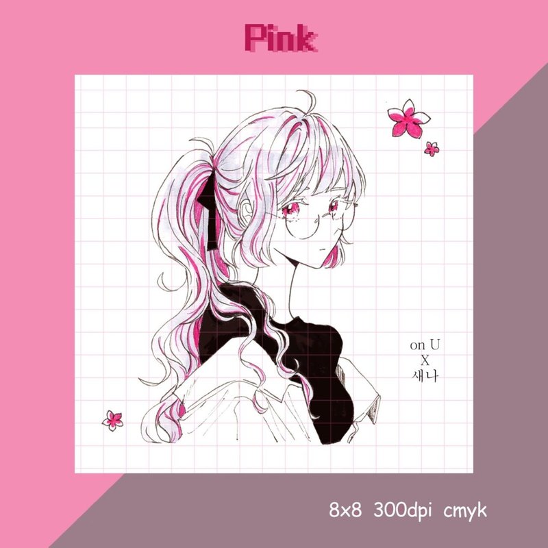 Simple color series pink (sena) - สติกเกอร์ - กระดาษ สึชมพู