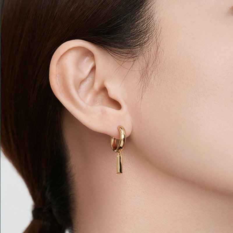 那年夏夜的風鈴耳扣(金/銀) - 耳環/耳夾/耳骨夾 - 銅/黃銅 金色