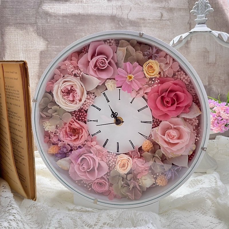 Immortal Flower Clock Mother’s Day Graduation Gift - Items for Display - Plants & Flowers 