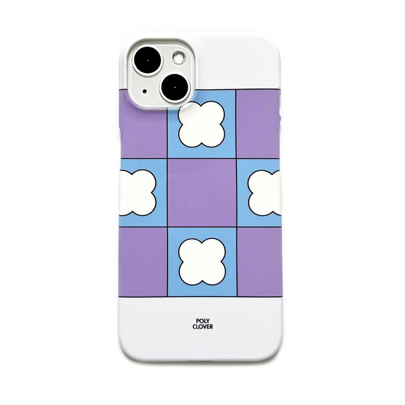 clover check hard phone case (purple) - 手機殼/手機套 - 塑膠 紫色