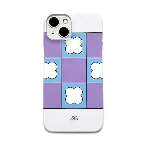 polyclover clover check hard phone case (purple)