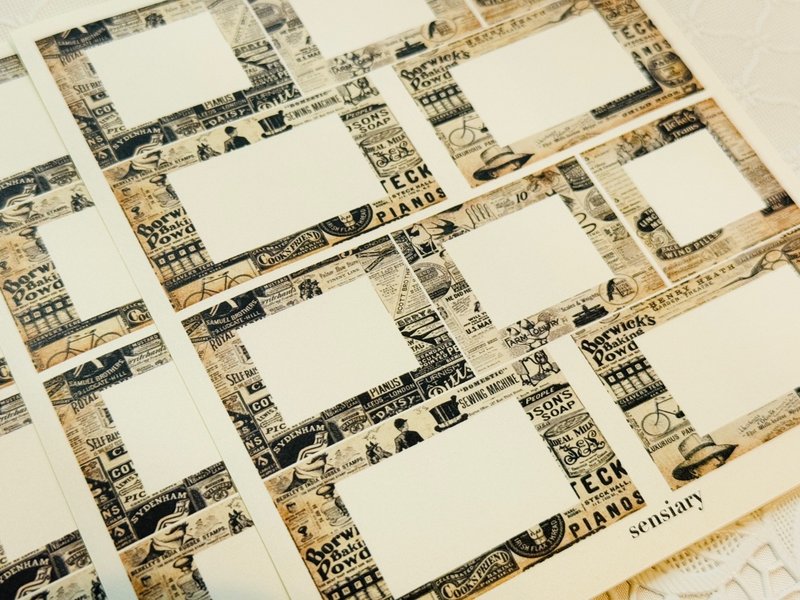 sensiary Vintage lettering square stickers no.1 - 卡片/明信片 - 紙 