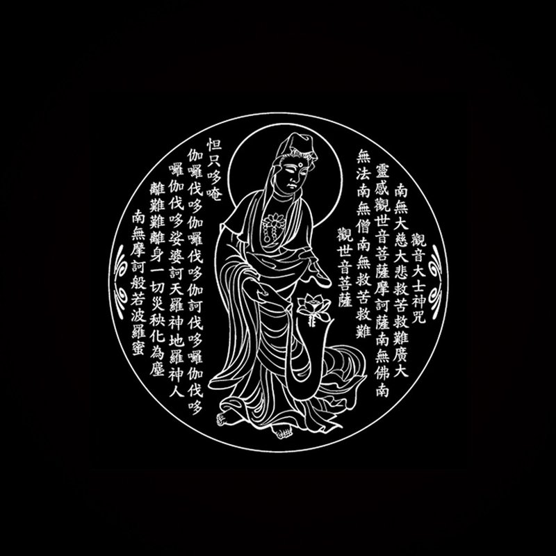 蓮花觀音-白衣大士神咒 - 項鍊 - 防水材質 