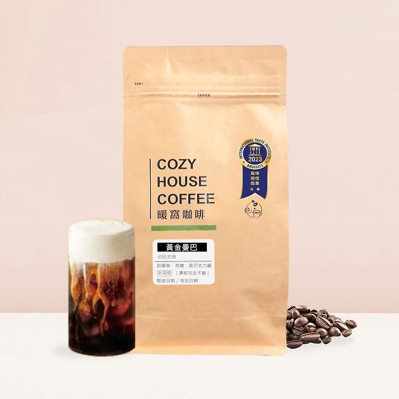 【暖窩咖啡】中深焙 黃金曼巴 配方咖啡豆 半磅 一磅 227g 454g - 咖啡/咖啡豆 - 其他材質 咖啡色