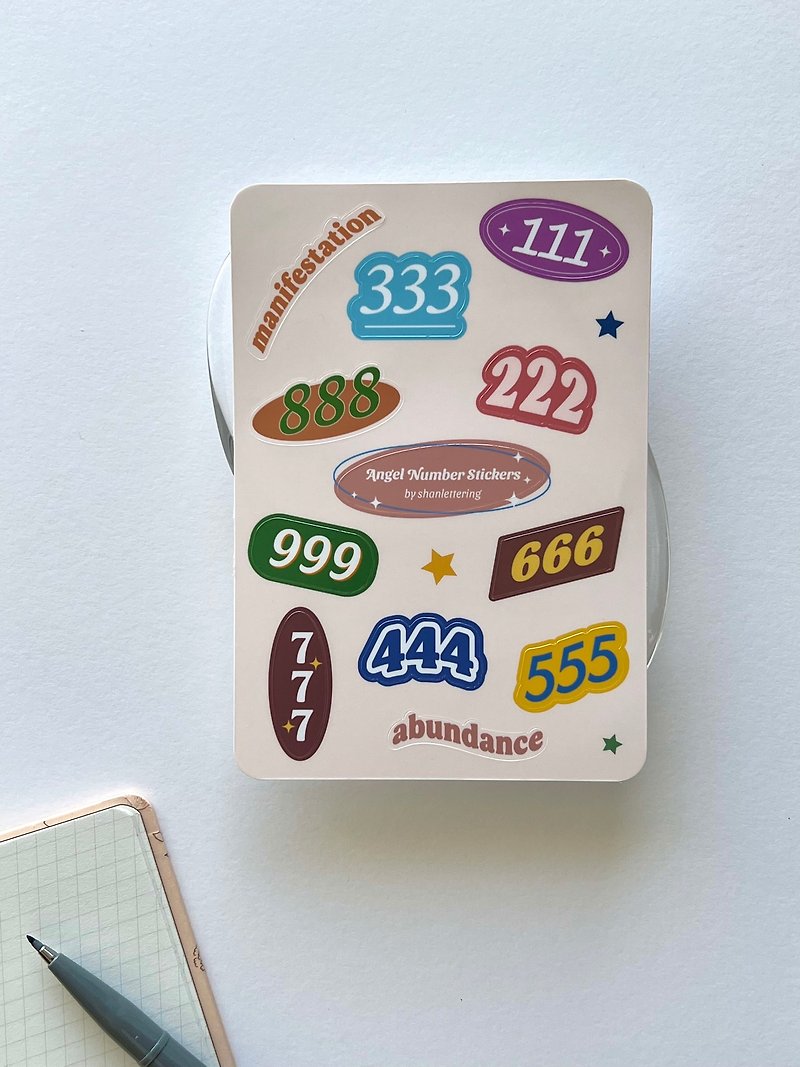 Angel Numbers Sticker Set - สติกเกอร์ - กระดาษ ขาว
