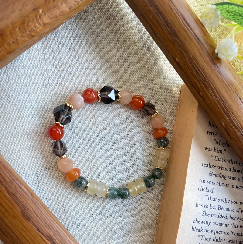 冰曜石/橙月光/瑪瑙/綠幽靈 天然石手鏈 - 手鍊/手環 - 水晶 多色