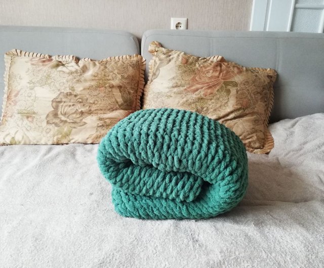 Emerald green blanket throw hot sale