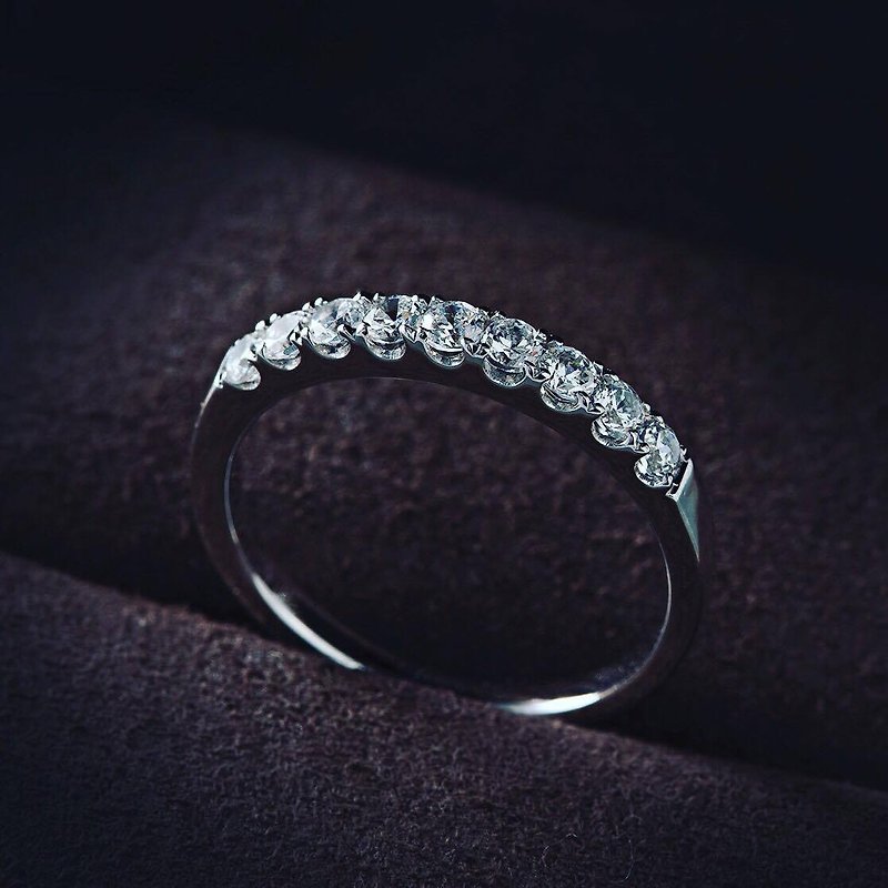 Frankness | 18K White Gold Eternal Diamond Wedding Ring BL1022 | Rose Gold / Diamond Ring / Couple / Custom / Customized - แหวนคู่ - โลหะ สีเงิน