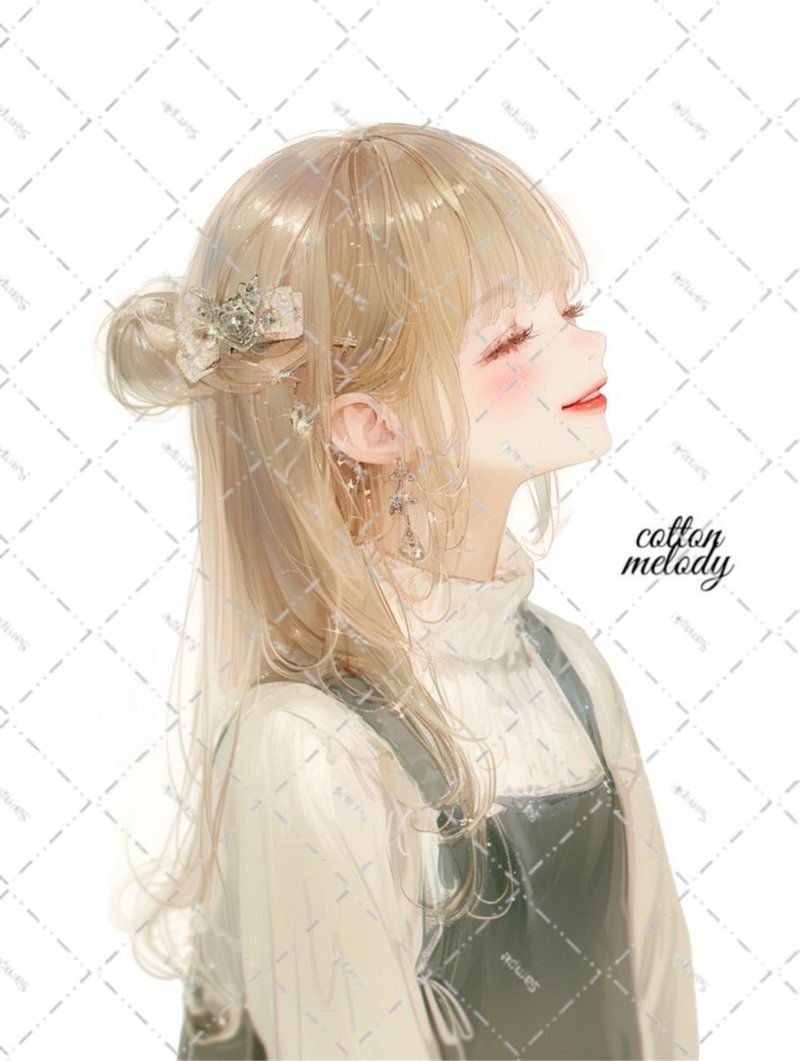 original sticker no.5596 人物ステッカー オリジナルステッカー 人物ステッカー 女の子ステッカー オリジナル人物ステッカー - 貼紙 - 紙 