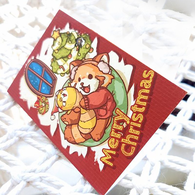 Redpanda christmas card XMAS - Cards & Postcards - Paper Red