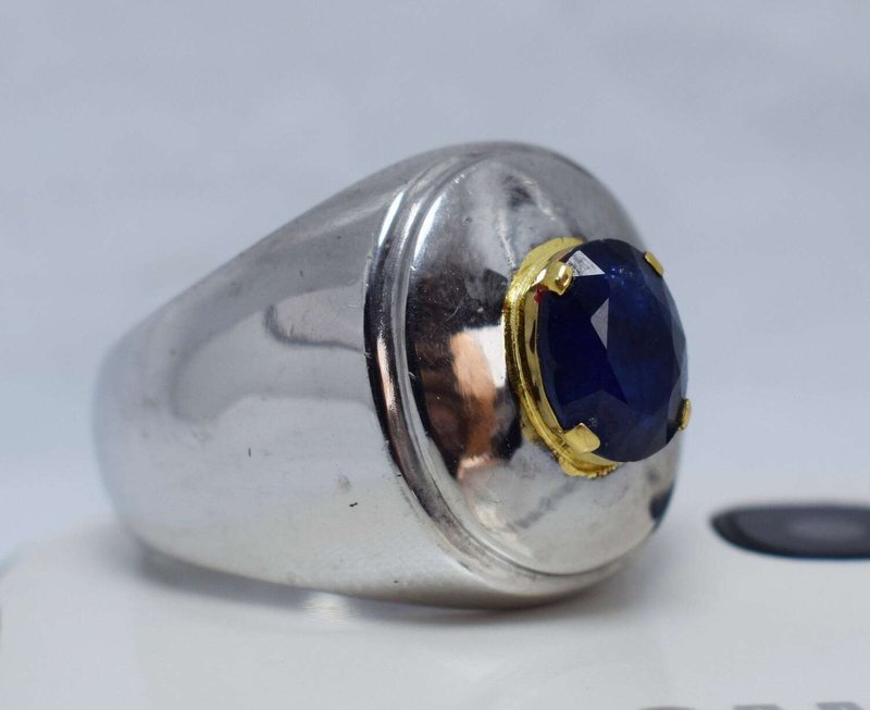 Natural Sapphire Ring Dark Blue Kashmir Color Sapphire Stone 925 Sterling Silver - General Rings - Gemstone Blue