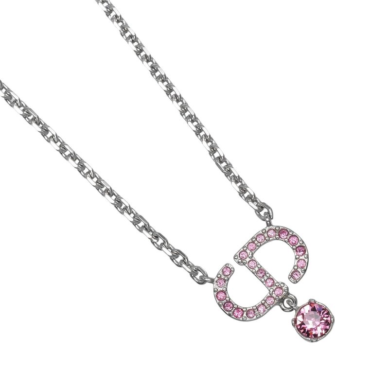 【日本直送】クリスチャンディオール Dior Petit CD ネックレス ラインストーン メタル 約6.1g【中古】 - 項鍊 - 羽絨 銀色