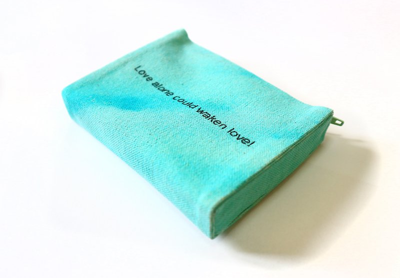 [Christmas exchange handmade custom gift in the pre-sale] hand-painted three-dimensional purse (free electric text Oh!) - กระเป๋าใส่เหรียญ - ผ้าฝ้าย/ผ้าลินิน สีเขียว