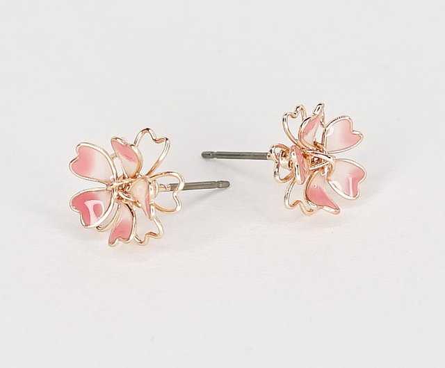 Cherry blossom earrings Pink sakura Blush flower earrings