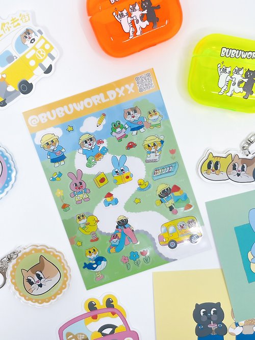 BUBUWORLD Bubuworld 幼稚園系列透明貼紙 Sticker Pack ver.2