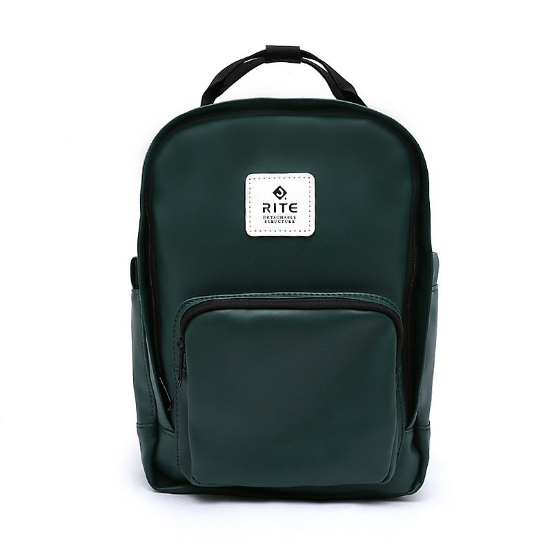 RITE-Le Tour Series-2way Loose Heart Bag - Vintage Color Series - Leather Green - กระเป๋าเป้สะพายหลัง - วัสดุกันนำ้ สีเขียว