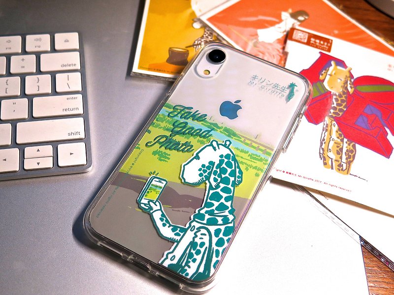 iPhone XR 長頸鹿先生Mr.Giraffe日本風景 雙層防摔手機殼 手機套 - 手機殼/手機套 - 矽膠 透明