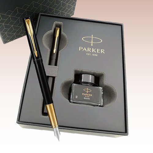文聚 Parker 派克 威雅XL鋼筆墨水禮盒組 黑,白限定版 免費刻字