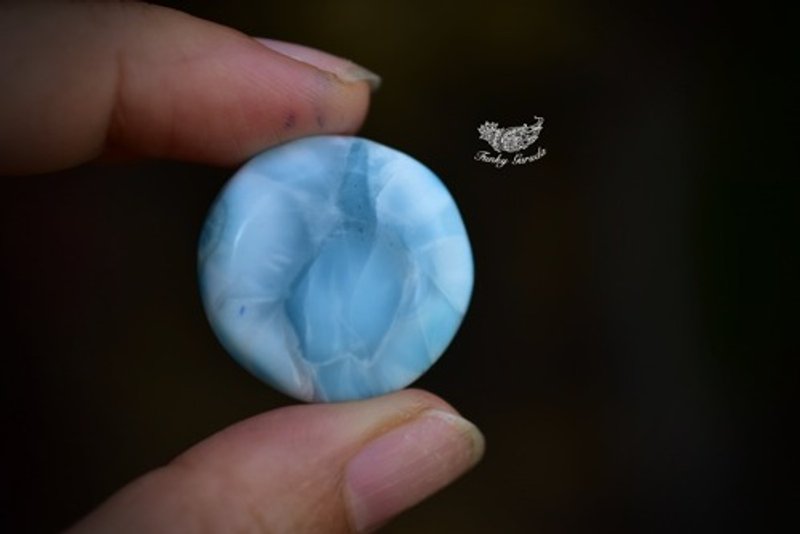 Perfectly round, medium-sized, high-quality Larimar 324 - งานโลหะ/เครื่องประดับ - เครื่องเพชรพลอย 