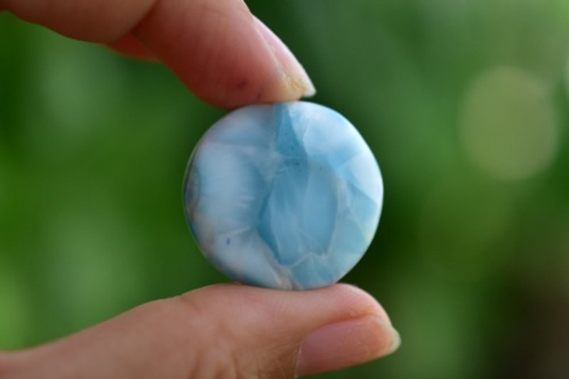 Perfectly round, medium-sized, high-quality Larimar 324 - Metalsmithing/Accessories - Gemstone 