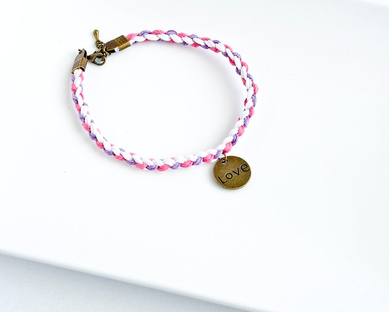 Promise 1 woven bracelet customized Christmas and Valentine's Day gifts - สร้อยข้อมือ - วัสดุกันนำ้ หลากหลายสี