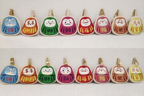 Jewel studio 不倒翁福神雙面對花萬用袋 平安符袋