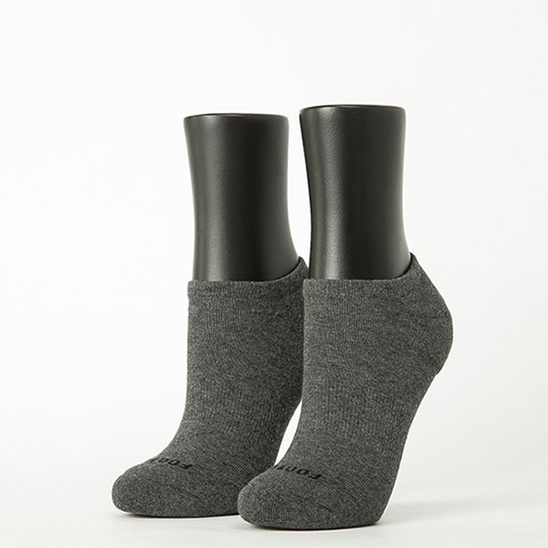 【FOOTER】Micromolecule air cushion monochrome boat-shaped thin socks-dark gray (women's socks/M) - Socks - Cotton & Hemp Gray