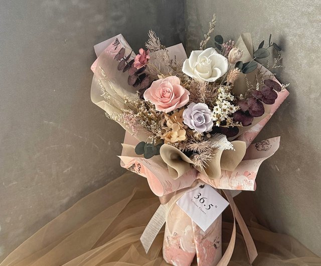 花永遠のバラの花束マイクロ レトロ スタイルのパッケージ - ショップ