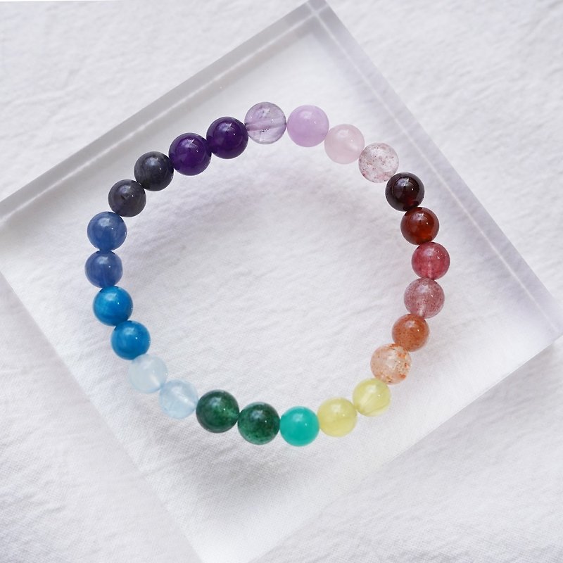 A rainbow falling into the mortal world. Duobao Crystal Rainbow Bracelet - สร้อยข้อมือ - คริสตัล หลากหลายสี