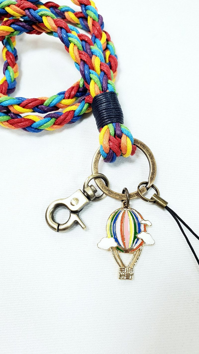 Paris*Le Bonheun. dream. Braided key ring neck cord - Lanyards & Straps - Cotton & Hemp Multicolor