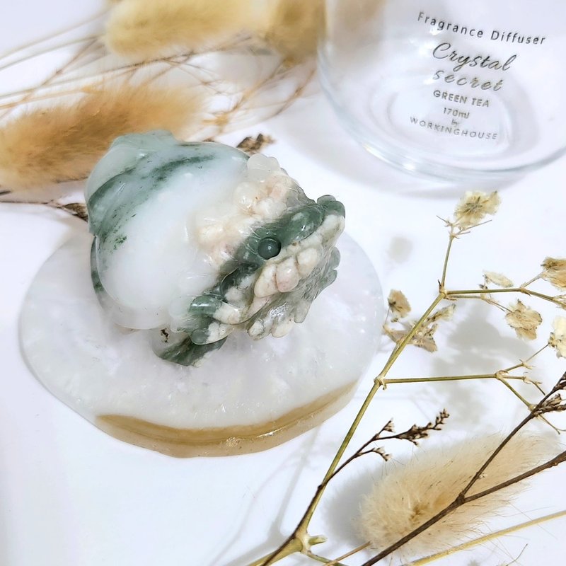 粉水草瑪瑙龍龜 - 擺飾/家飾品 - 水晶 綠色
