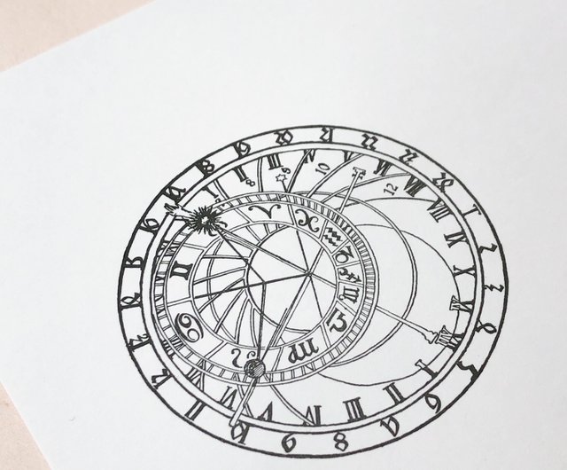 天文時計w スタンプ 設計館ako Japan Gallery 印章 印台 Pinkoi