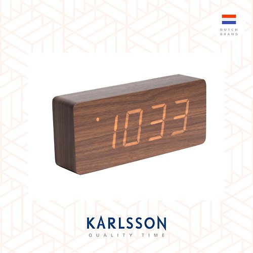 Ur Lifestyle Karlsson, 木紋LED鬧鐘(大) Alarm clock Tube wood veneer dark